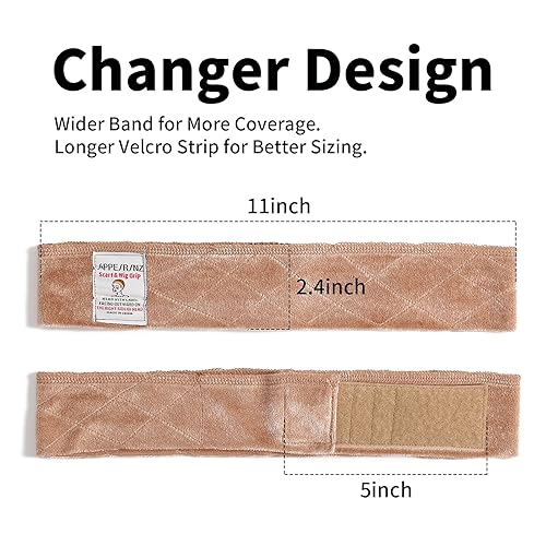 Miniatura 3 de Appearanz Bandas de agarre para peluca para mantener las pelucas en su lugar, paquete de 2 (beige)
