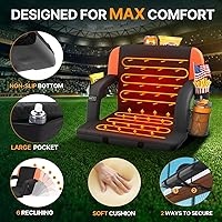 Vista 4 de HOPERAN Asientos de estadio con calefacción de doble cara para gradas con soporte de espalda, 3 niveles de calefacción, asientos con respaldo