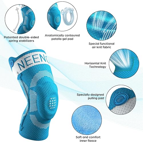 Miniatura 2 de NEENCA Rodillera para niños, rodillera de compresión para niños y niñas. Rodillera infantil con almohadilla de gel para rótula y estabilizadores