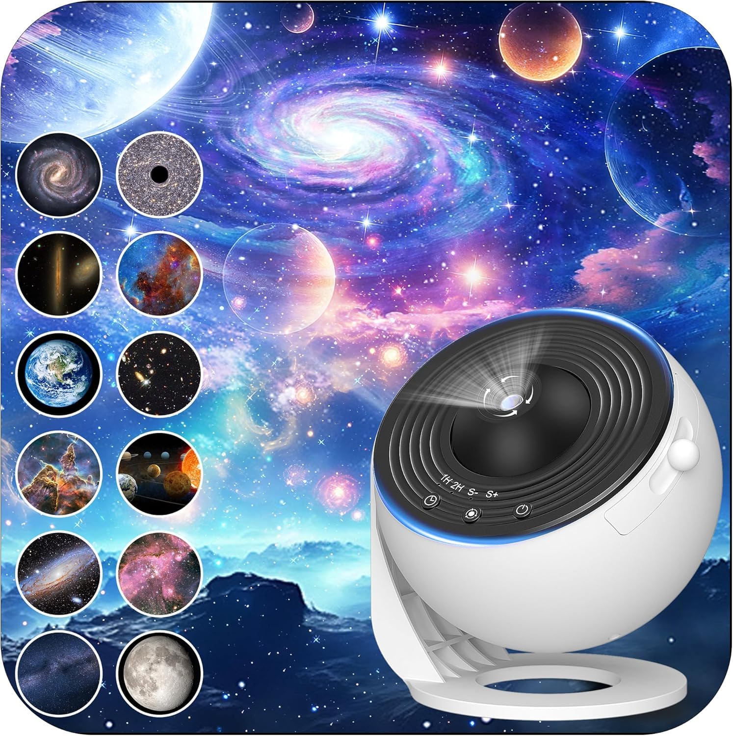 Gesto HD Galaxy Star Projector Night Light with 13 Replaceable Discs & Timer | Milky Way Mood Lighting, Clear Projection Starry Sky Projector for Bedroom, Kids & Adults | Planetarium Ceiling Light-image-42