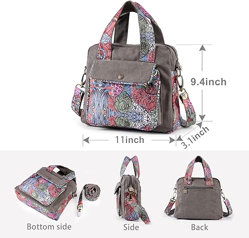 Miniatura 2 de Black Butterfly Bolso de hombro de lona de alta calidad, asa superior para mujer, bolso ligero, estilo cruzado pequeño