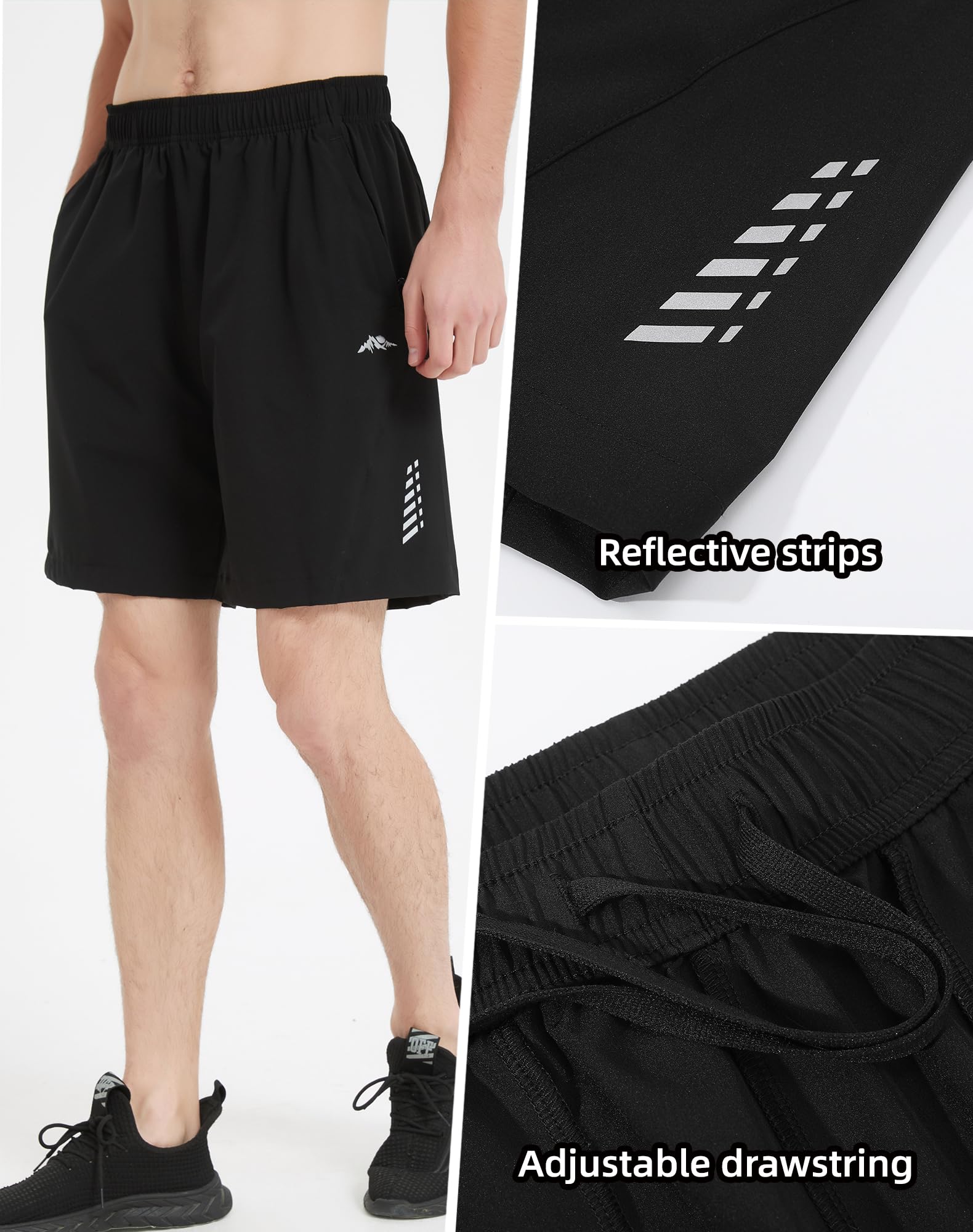 AlpinePulse Pantaloncini Sportivi Uomo Pantaloncini Uomo Asciugatura Rapida con Tasche a Zip per Jogging Running Fitness Tennis Outdoor