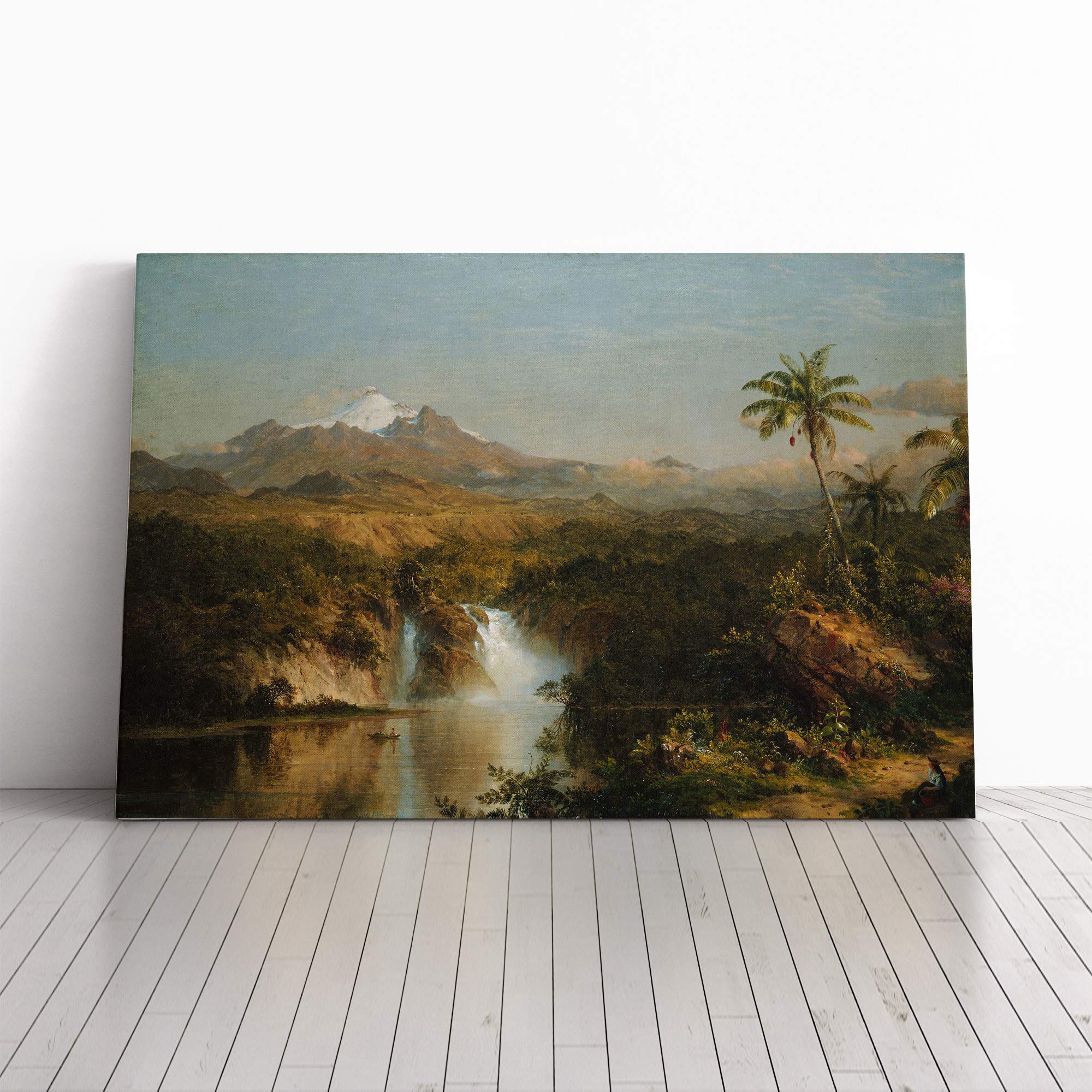 Frederic Edwin Church View of Cotopaxi Canvas Print | Gallery Wrapped 30mm Frame Wall Art | 30x20 inches | Ready to Hang | Modern Cityscape Picture | Living Room Bedroom Lounge Office