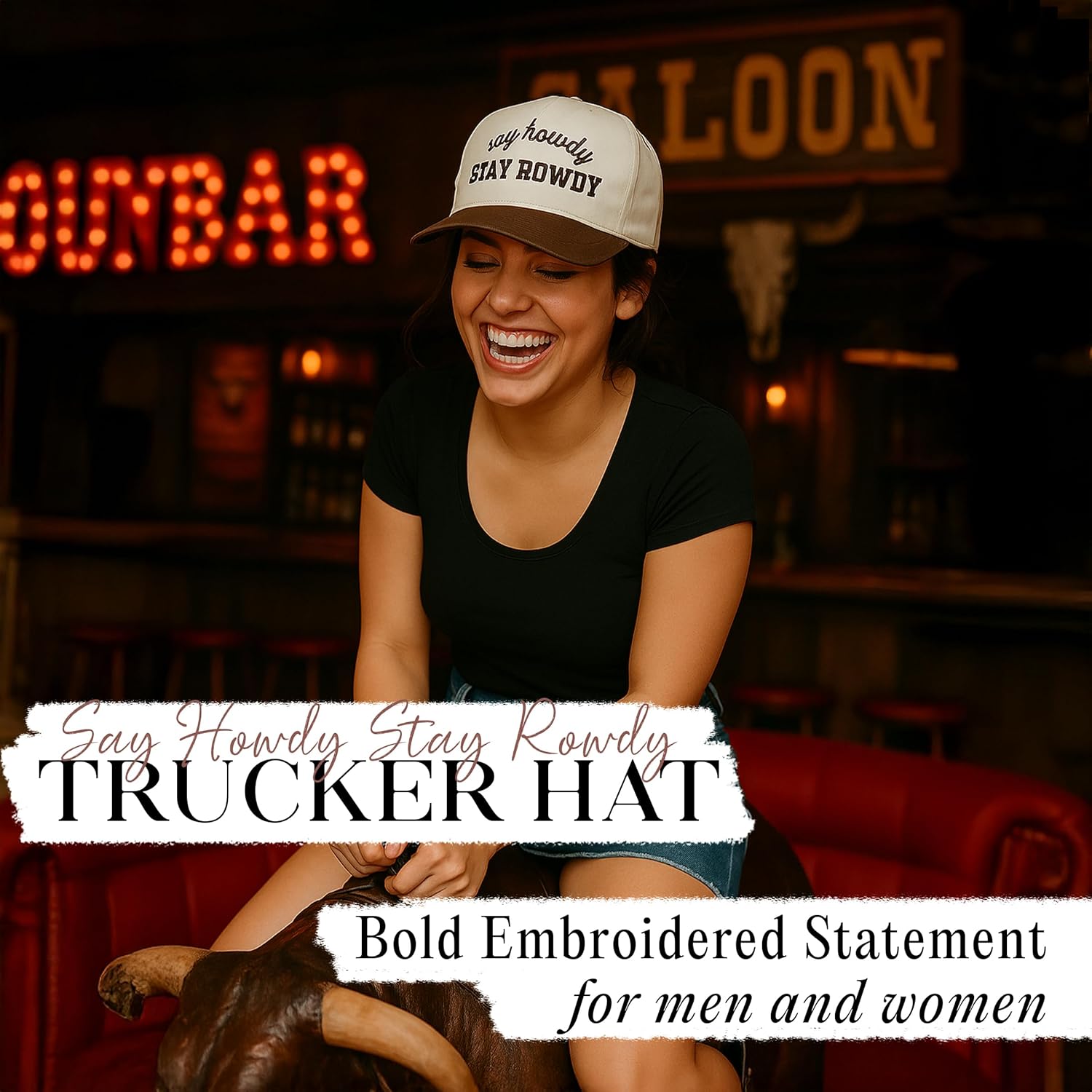 Funky Junque Vintage Canvas Snapback Hat - Adjustable 2 Tone Cap for Men Women - Put It On My, Cowboy, Girl Dad, Funny - Image 8