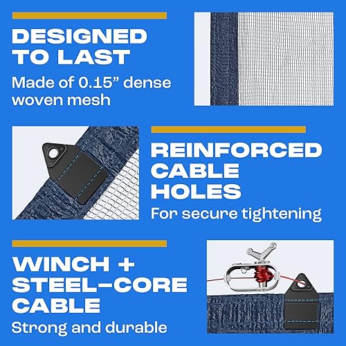 Miniatura 5 de Yankee - Red de hojas para piscina redonda de 12 pies, red de piscina sobre el suelo resistente de 0.15 pulgadas  Red de hojas  Red de piscina para