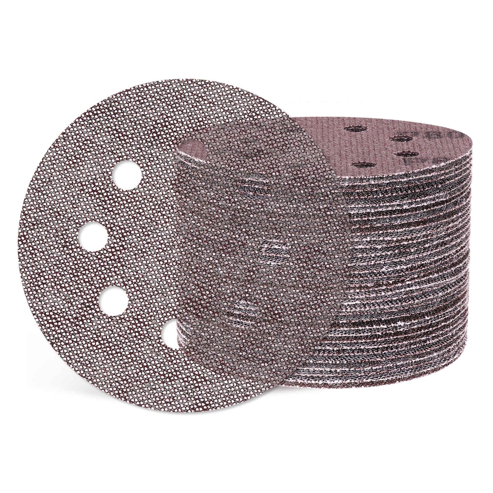 Kozelo 50 Pcs Grid Sanding Discs 125 mm 80 Grit 8 Holes Hook and Loop Orbital Sandpaper Suitable for Drywall Sander Wood Metal Furniture โ image 1