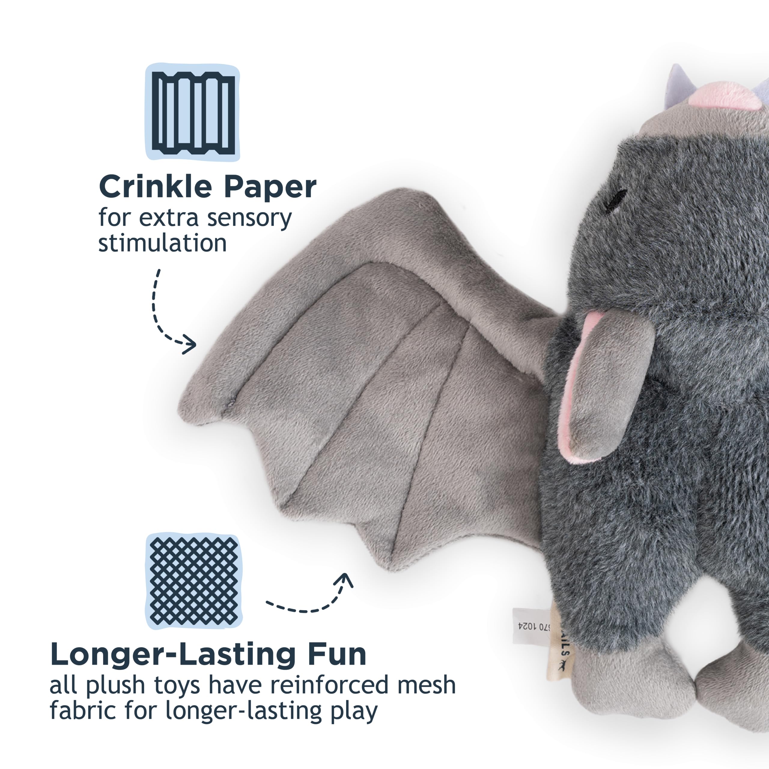 Tall Tails Fling and Fetch Jouet en peluche pour chien chauve-souris