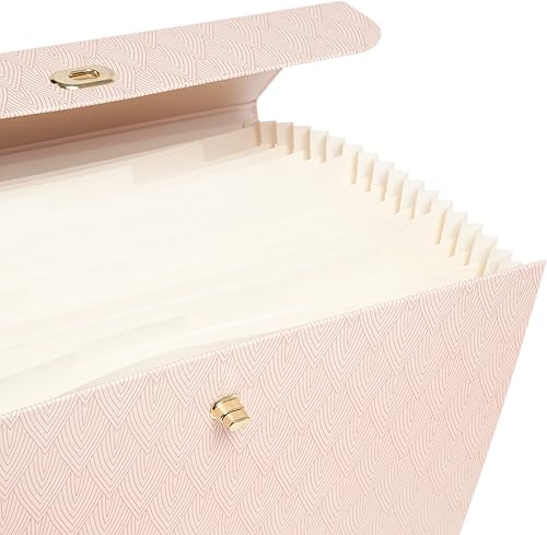 Miniatura 5 de U Brands Pretty in Pink - Carpeta de archivos expandible de 19 bolsillos, suministros de organización de oficina, 15.4 x 5 x 10.5 pulgadas, 1 unidad