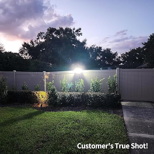 Miniatura 9 de intelamp Luces solares impermeables para exteriores, 6000 mAh, 1200 lúmenes, funciona con energía solar, doble sensor de movimiento, iluminación