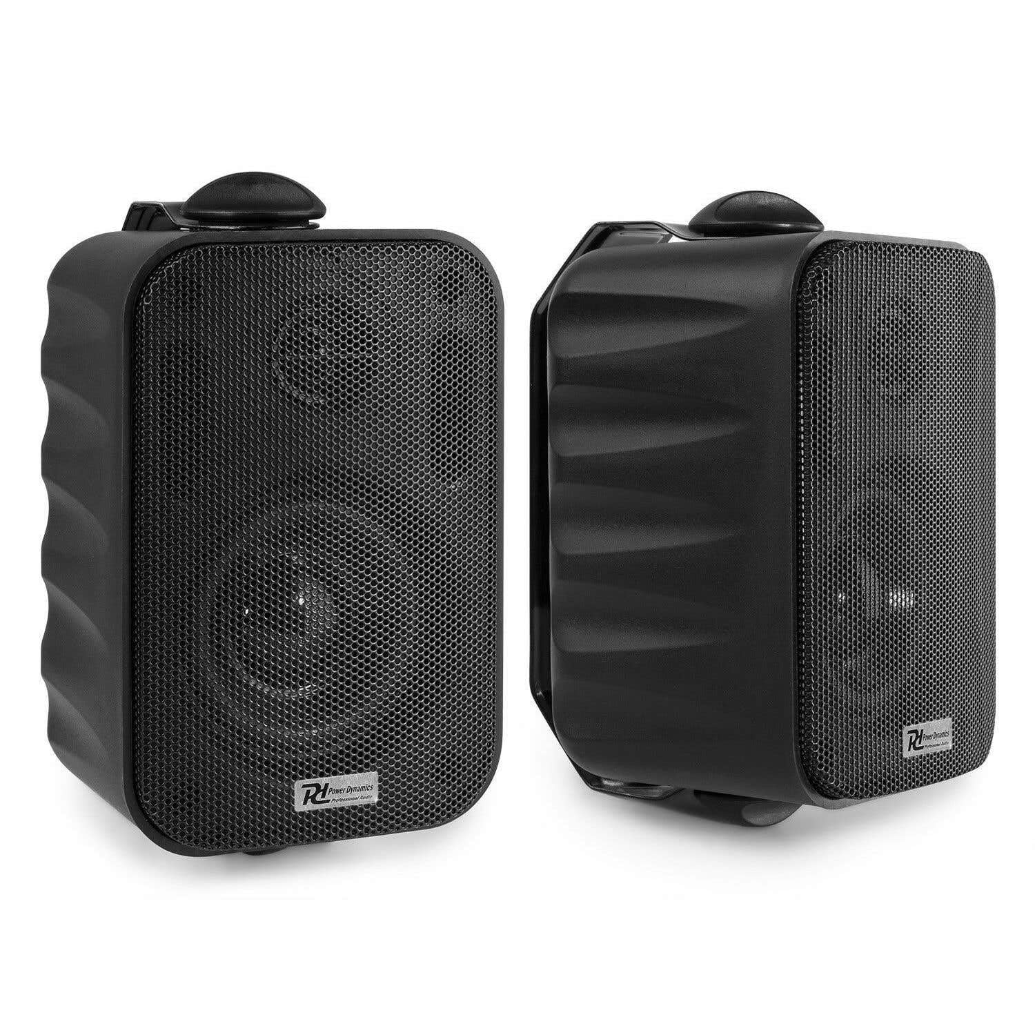 Power Dynamics 4-Zonen Verstärker mit Bluetooth & 8x Outdoor Lautsprecher Boxen – 400W Hifi Set mit 100m Kabel, USB/Radio – Wasserdichtes Soundsystem, 4 Kanal Endstufe für Gastronomie, Zuhause Schwarz