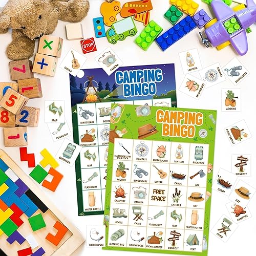 Miniatura 6 de Fancy Land Juego de bingo de camping para niños 24 jugadores al aire libre fiesta campamento actividades de aventura suministro