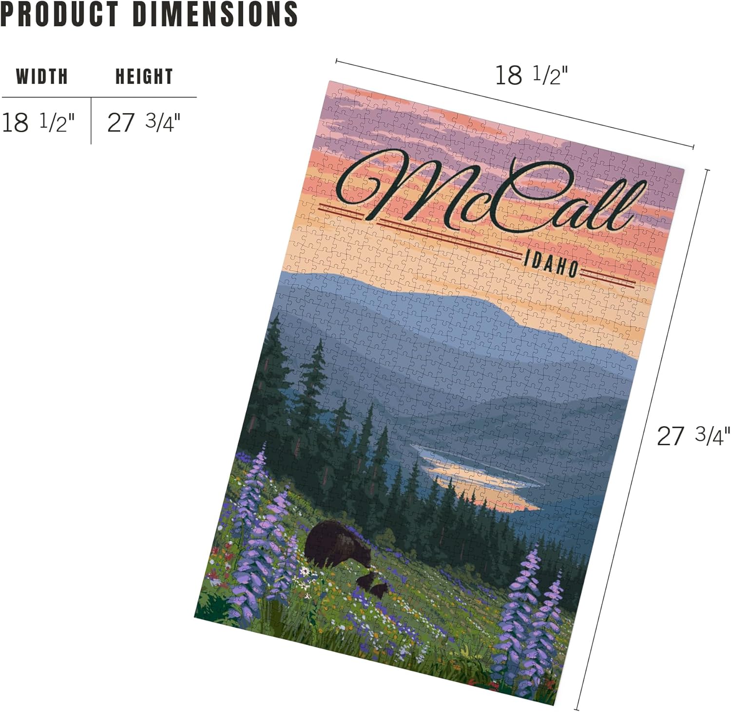 McCall, Idaho Bear and Spring Flowers (1000 Piece Puzzle, Challenging Jigsaw Puzzle for Adults, Made in USA)