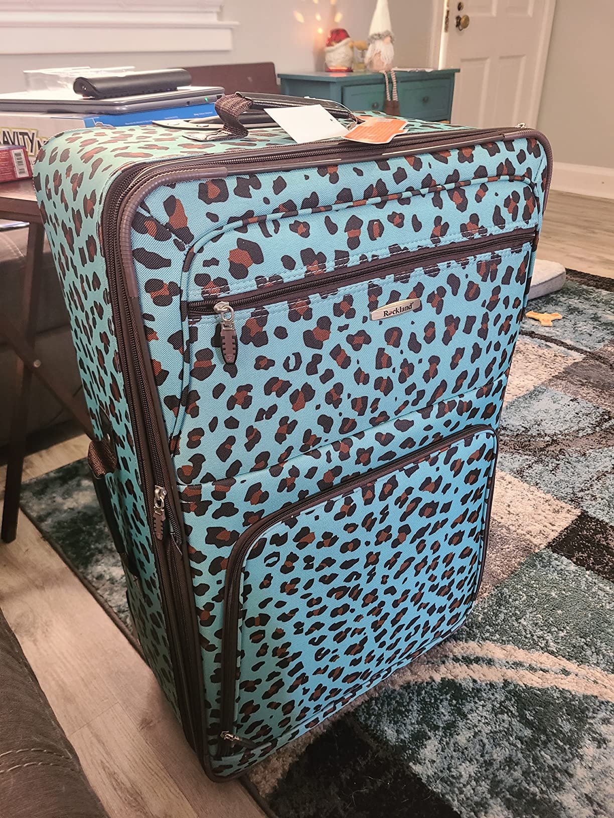 13/mo Finance Rockland Jungle Softside Upright Luggage Set, Pink