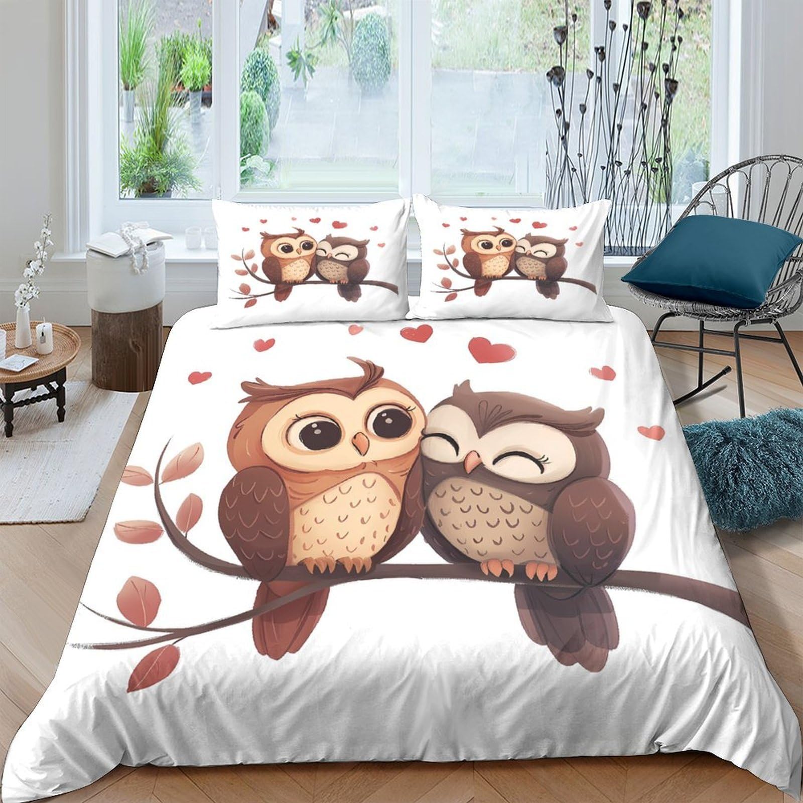 Ctjqhvkz Style-6 3D Printed Cartoon Owl Fitted Sheet Microfiber Soft Breathable Autumn Leaves Mattress Cover For Bedroom Dorm Decorative Single（135X200cm）