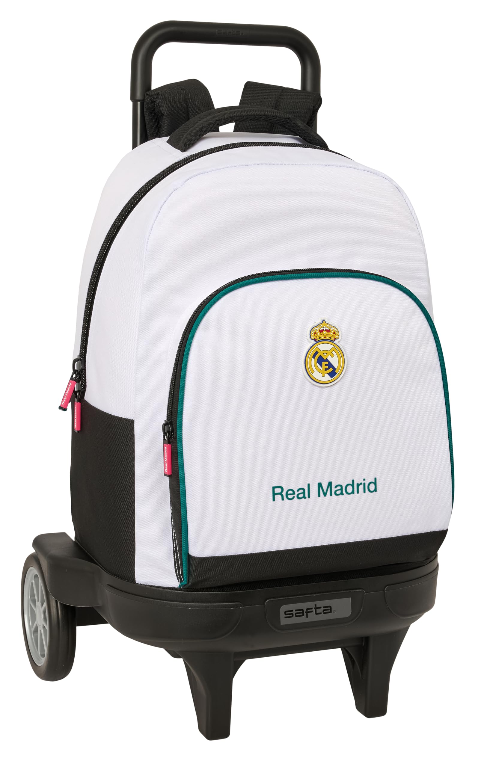 REAL MADRID EQUIPACIÓN 26/27 - Mochila Grande con Ruedas, Compact Evolución, Extraíble, Ideal para Niños de Diferentes Edades, Cómoda y Versátil, Calidad y Resistencia, 33x22x45 cm