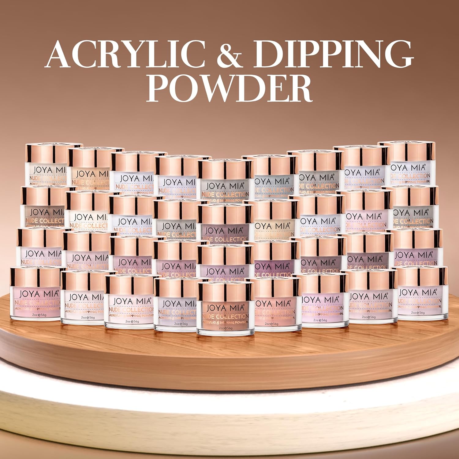 Nude Dipping Powder, Premium Dip Powder for Professional & Home Use, Easy to Apply Nail Powder for Salon-Quality & Long-Lasting Nails, Stylish Nail Dip Powder, DPND-SET-37-72, 2 oz - Joya Mia