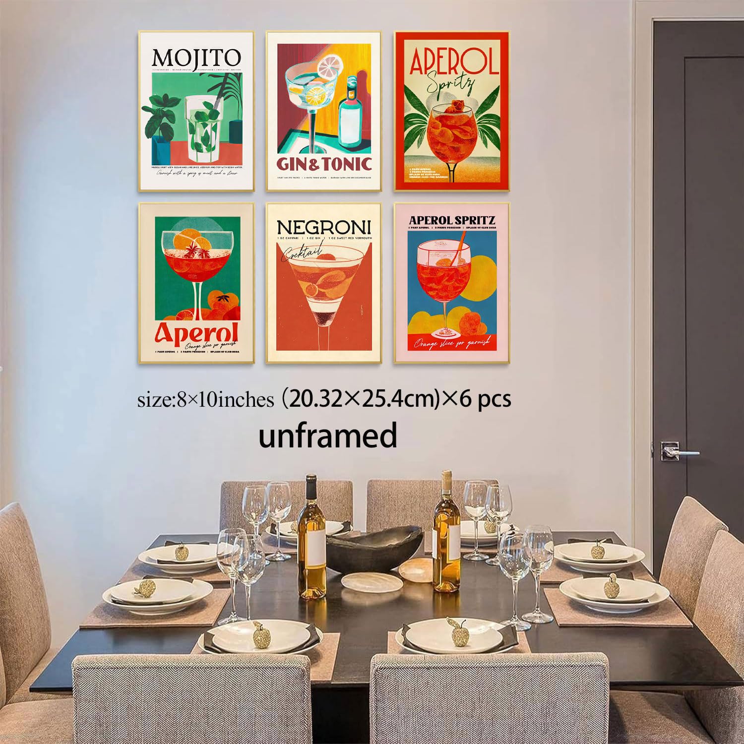 Amazon.co.jp: Fetyiu ビンテージカクテルポスター - バーカート