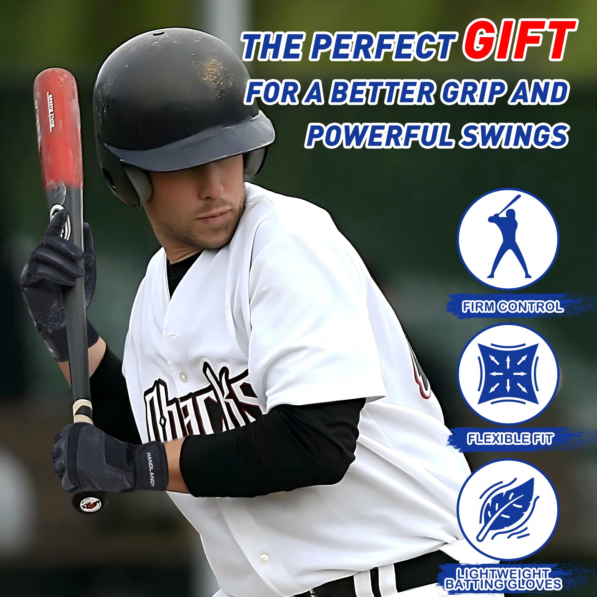 Gants De Baseball Handlandy Pour Batteur - Gris, Respirants, 5 Doigts - Unisexe