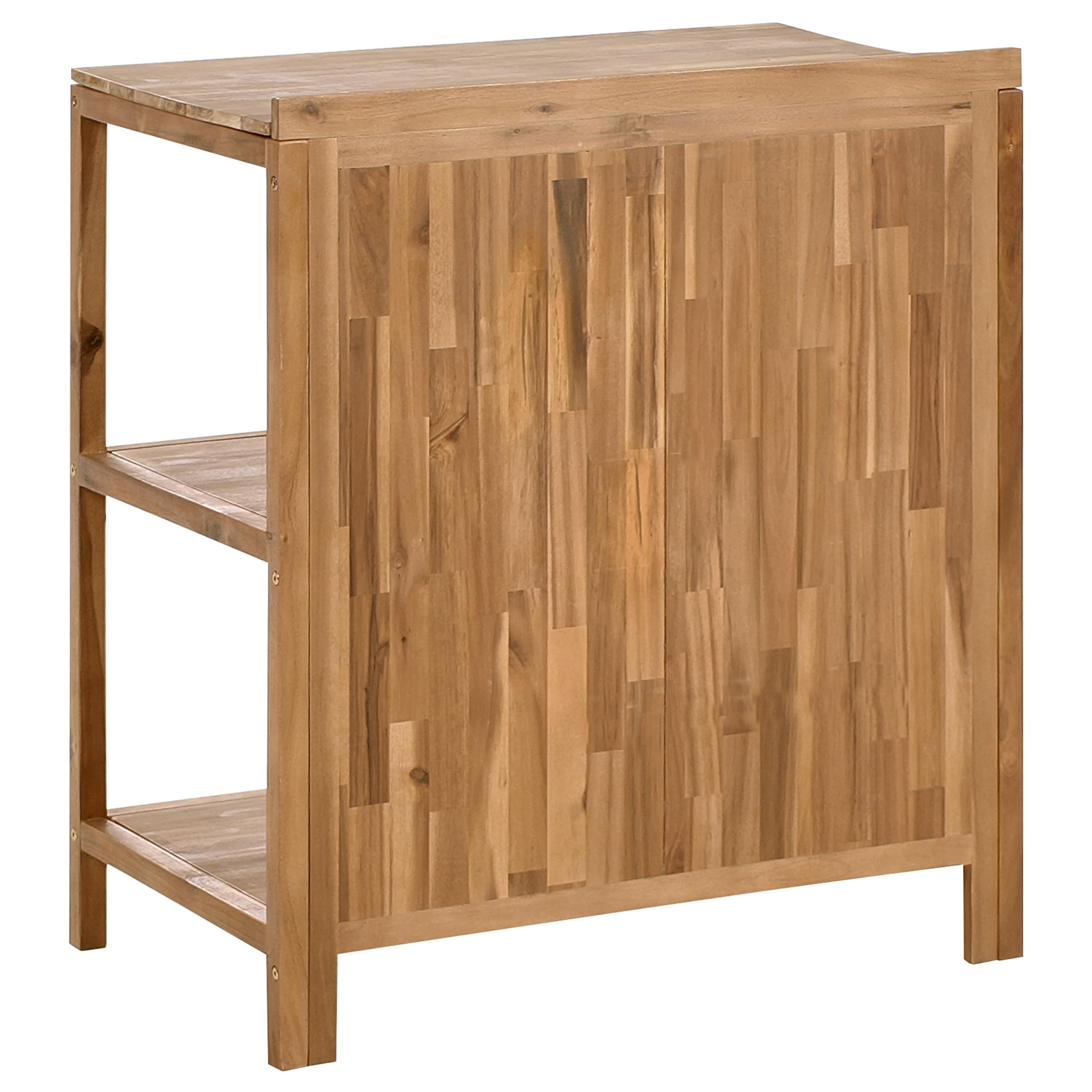 Outdoor-Kücheninsel Akazienholz braun breit 50x80x90 cm mit Regalen Venosa