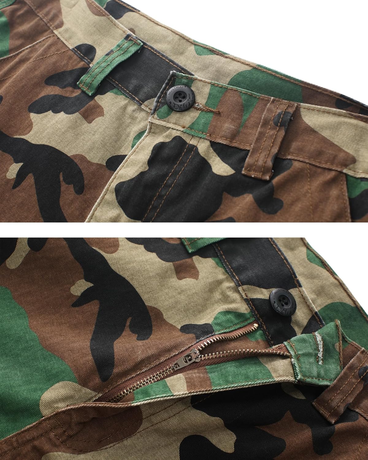 Cargo Short for Men Relaxed Fit Camo Outdoor Hiking Work Cotton Casual Shorts with 9 Pockets No Belt - Image 3