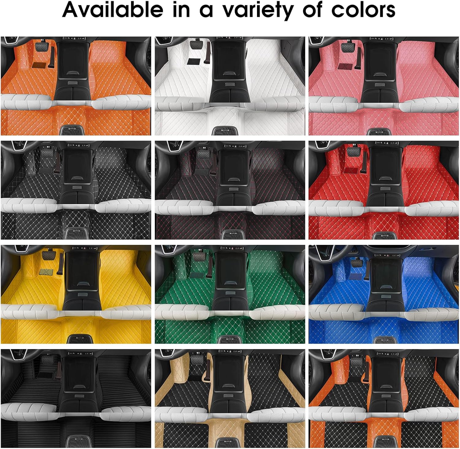 Car Floor mat is Compatible with 99% Models, All-Weather car Floor mat Completely Protects The Interior of The Vehicle, and Provides Vehicle Information to Complete Customization. (Pure Grey) - Image 6