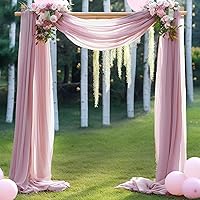 Vista 21 de Tela drapeada para arco de boda, cortinas de arco blanco, cortina de telón de fondo transparente para ceremonia, decoración de arcos de boda, 19