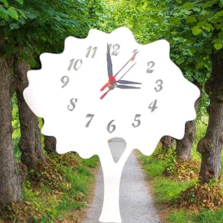 Servewell Relojes con forma de árbol, muchas opciones de color, negro brillante, 30 cm