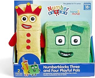 hand2mind Numberblocks Three and Four Playful Pals, Cartoon Plush Toys, Plush Figure Toy, Kids Stuffed Animals, Cute Plushies, Imaginative Play Soft Toys, Toddler Sensory Toys, Preschool Learning Toys