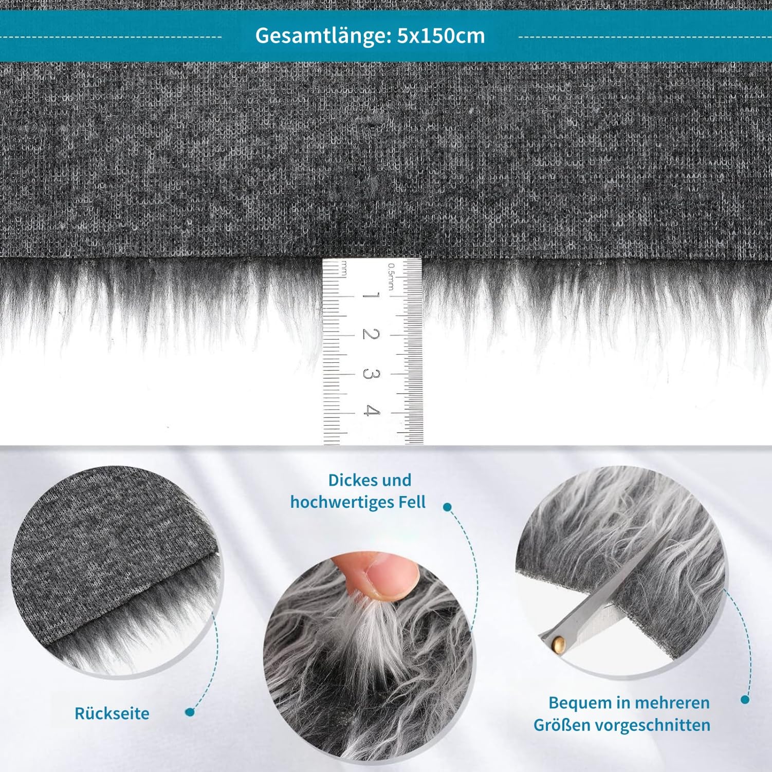 MUSLONG Shaggy Fur Fabric Cuts, Fluffy Fur Patches, Ideal for Crafts Sewing, Decorating - Image 2
