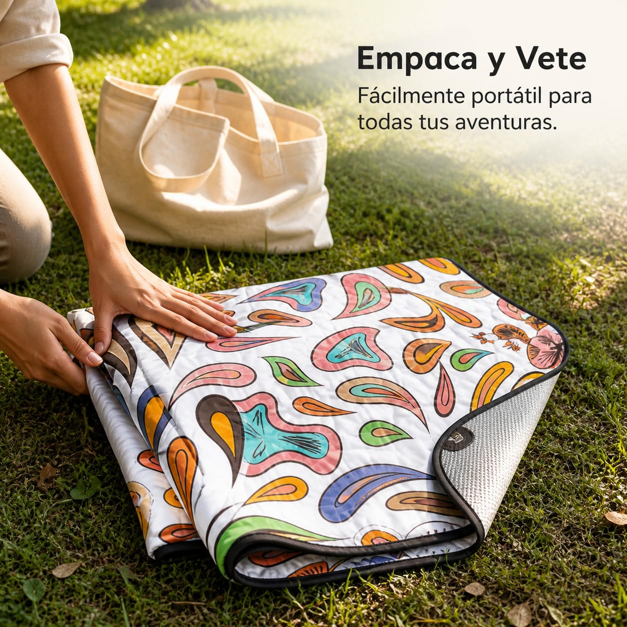 Cobija Picnic Plegable Camping Exterior, 200x200 cm