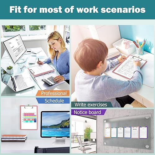 Miniatura 7 de Juego de 30 portapapeles a granel de 8.5 x 11 pulgadas para aulas, niños, mujeres, portapapeles de plástico transparente A4, tamaño 9 x 12.5