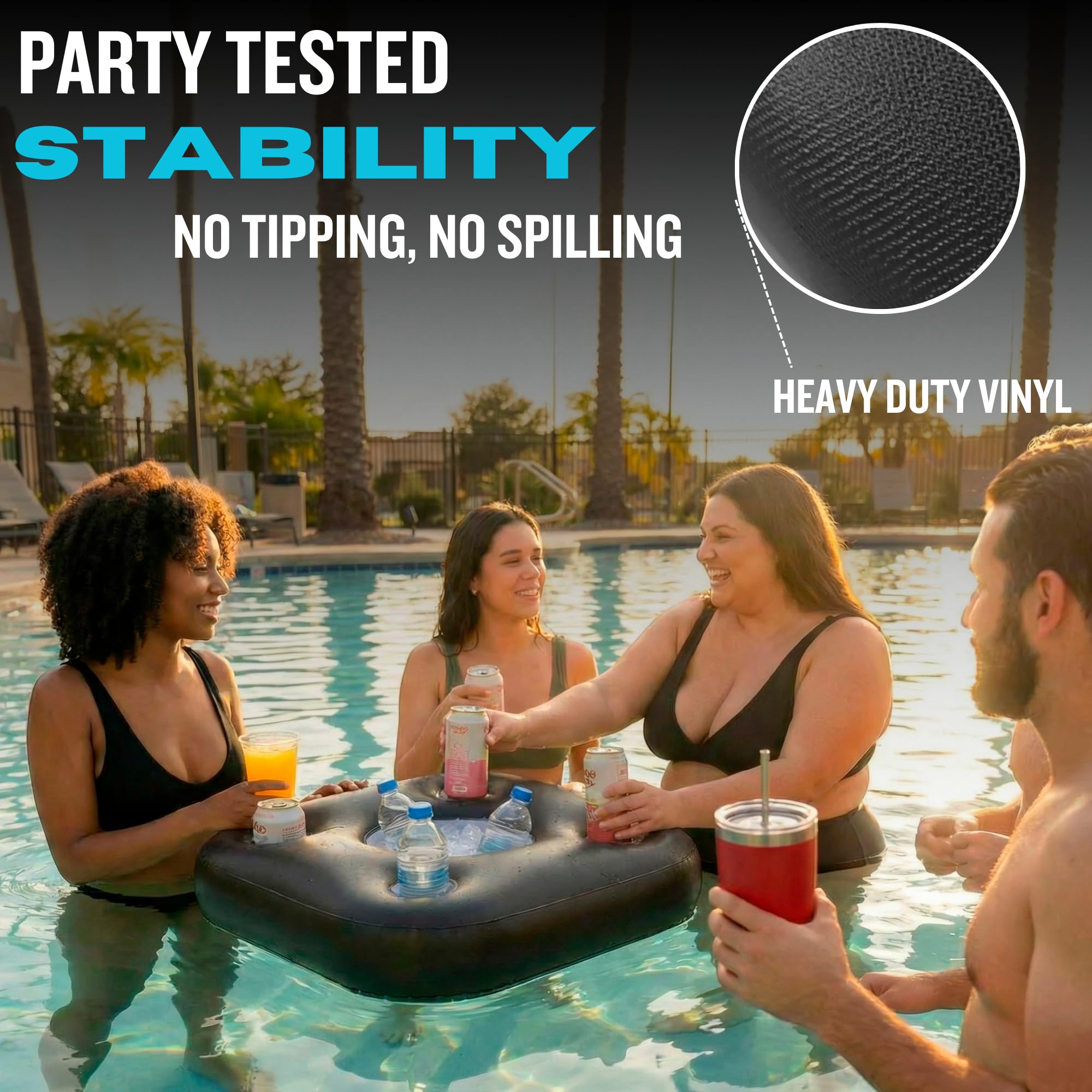 DIVEBLAST: Premium Floating Drink Holder for Pool, Hot Tub Accessories for Adults - Holds Up to 50 LBS - Fun Swimming Pool Accessories for Adults, Cool and Unique Drink Floaties