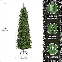 Vista 4 de Árbol a lápiz de madera de abeto con base de 7.5 (KW7-500-75), de National Tree