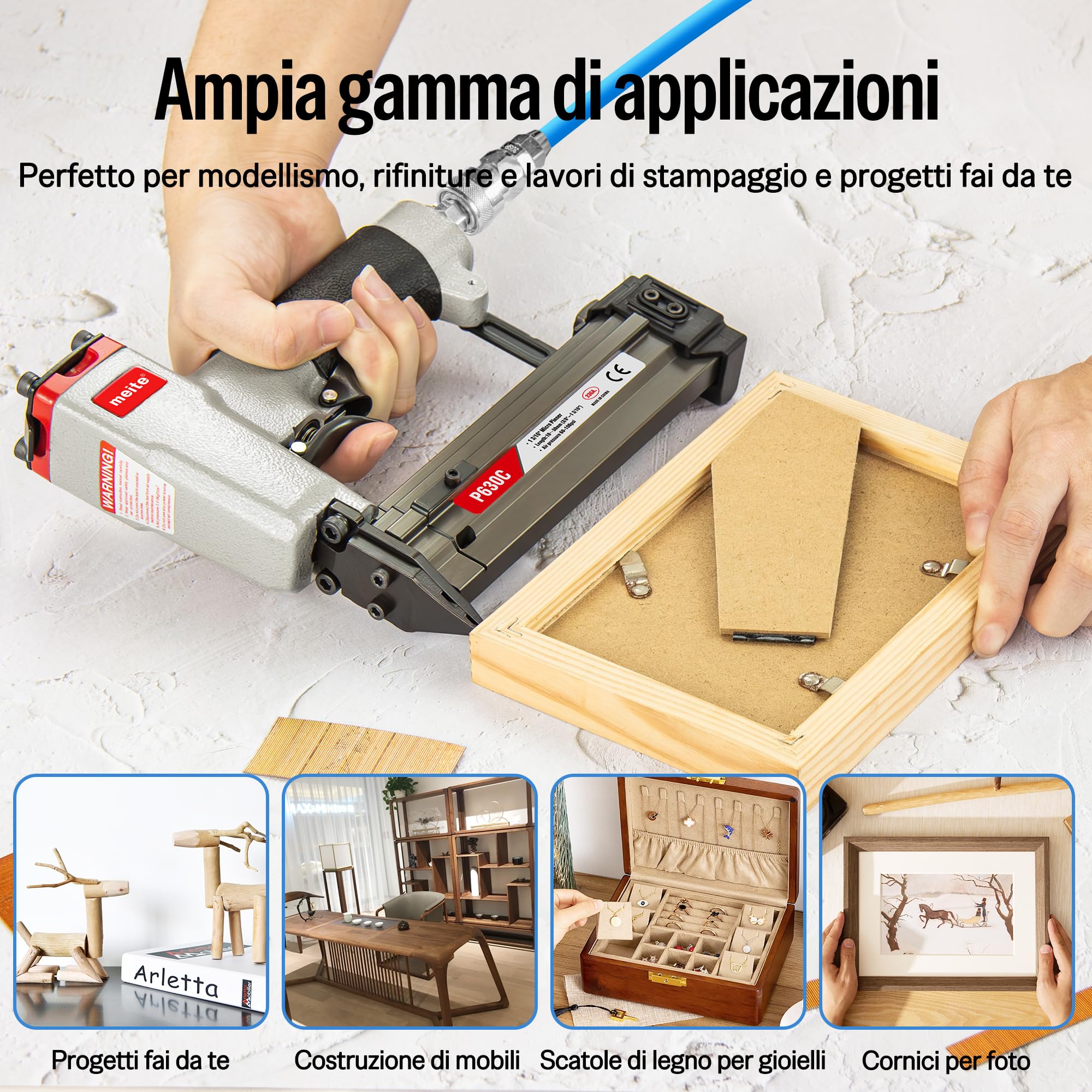 meite P630C 23GA, lunghezza 3/8" a micro pin da 1-3/16"
