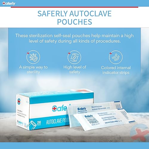 Miniatura 2 de Saferly Bolsas de esterilización autoclave autosellantes, esterilización autosellante bolsa bolsa para equipos e instrumentos dentales, 5-14" x 10",