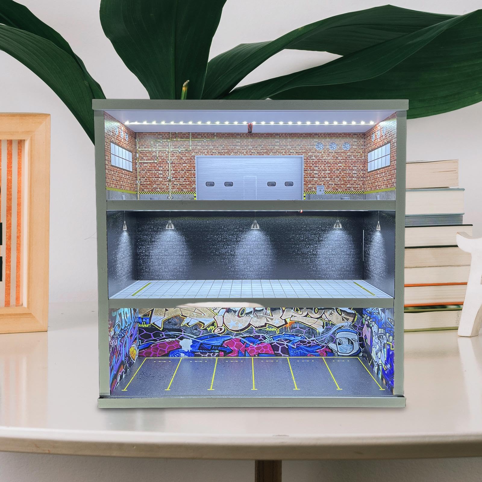 Vitrine für Modellautos Im Maßstab 1:64, Miniatur Szenario, Diorama, Dekorativ, Staubdicht, Sammlerstück, Geschenk, Präsentationsorganizer, Style A