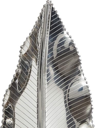 Miniatura 5 de Deco 79 Aplique de pared de pilar de acero inoxidable con diseño martillado, 8 x 6 x 16 pulgadas, plateado