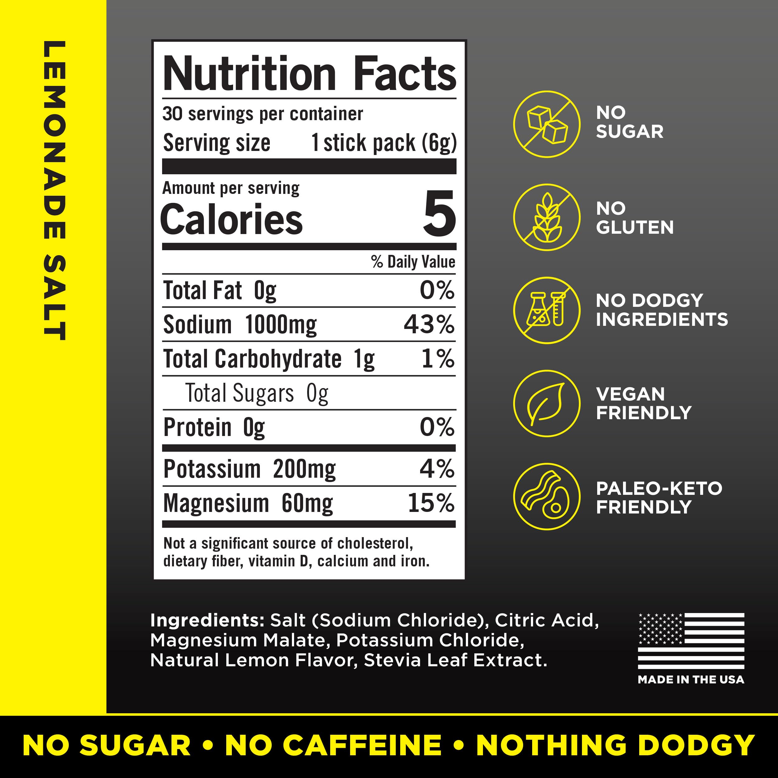 LMNT Zero Sugar Electrolytes - Lemonade Salt | Drink Mix | 30 Count — Amazon image 2