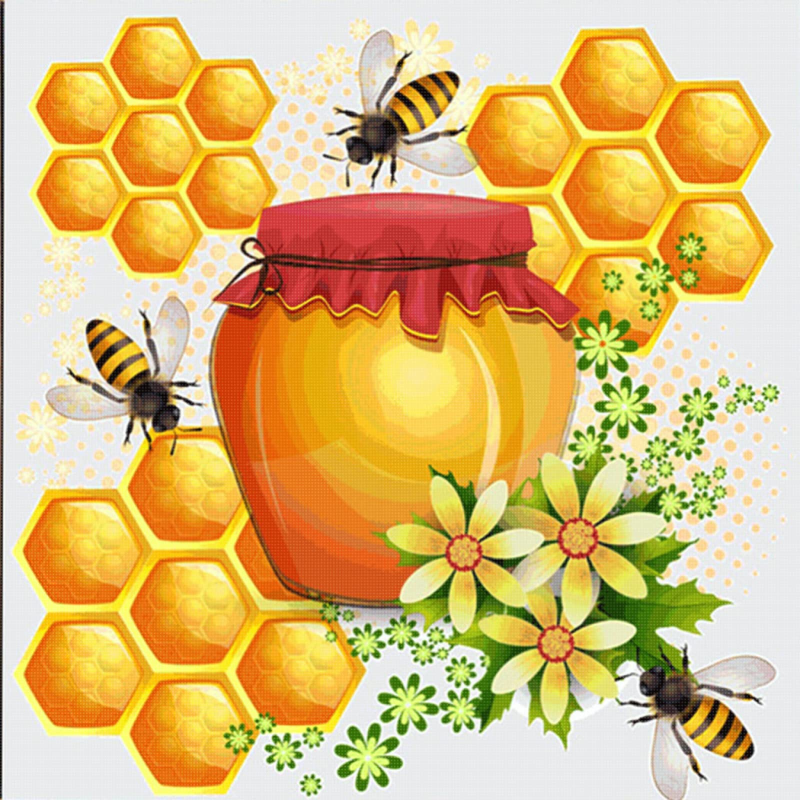 bee Cross Stitch Kits for Adults Advanced Embroidery Kit Pre-Printed Stamped Cross Stitch Kit Beginners Kids UK Animals Spring 11CT