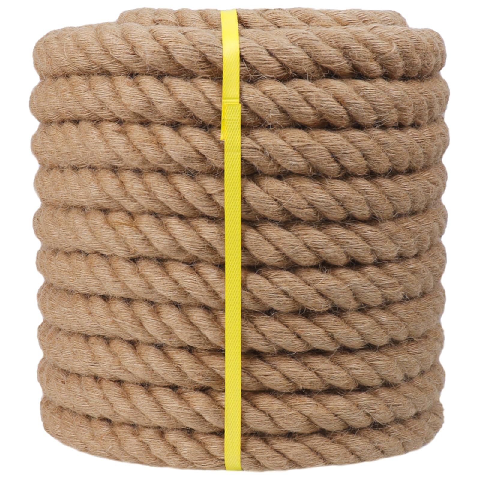 Twisted Manila Rope (1.5 Inch x 50 Feet) Hemp Jute Rope Natural Thick Ropes for Docks, Nautical, Railings, Swing, Decorating