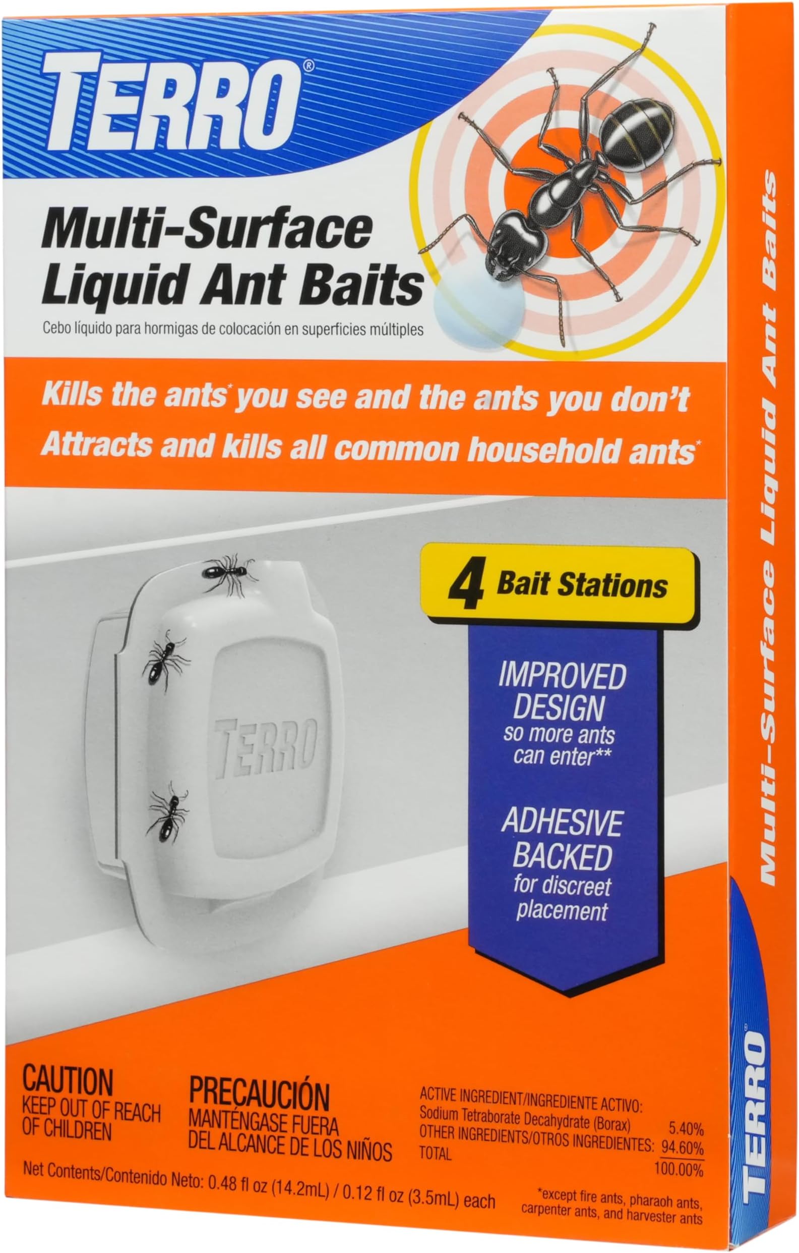 Multi Surface Liquid with Adhesive Strips for Discreet Baiting, Multicolor, t334, Ant Bait
