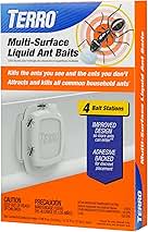 TERRO Indoor Liquid Ant Baits with Adhesive Strips for Discreet Baiting - TERRO Ant Trap and Bait Station - 4 Pack - T334B