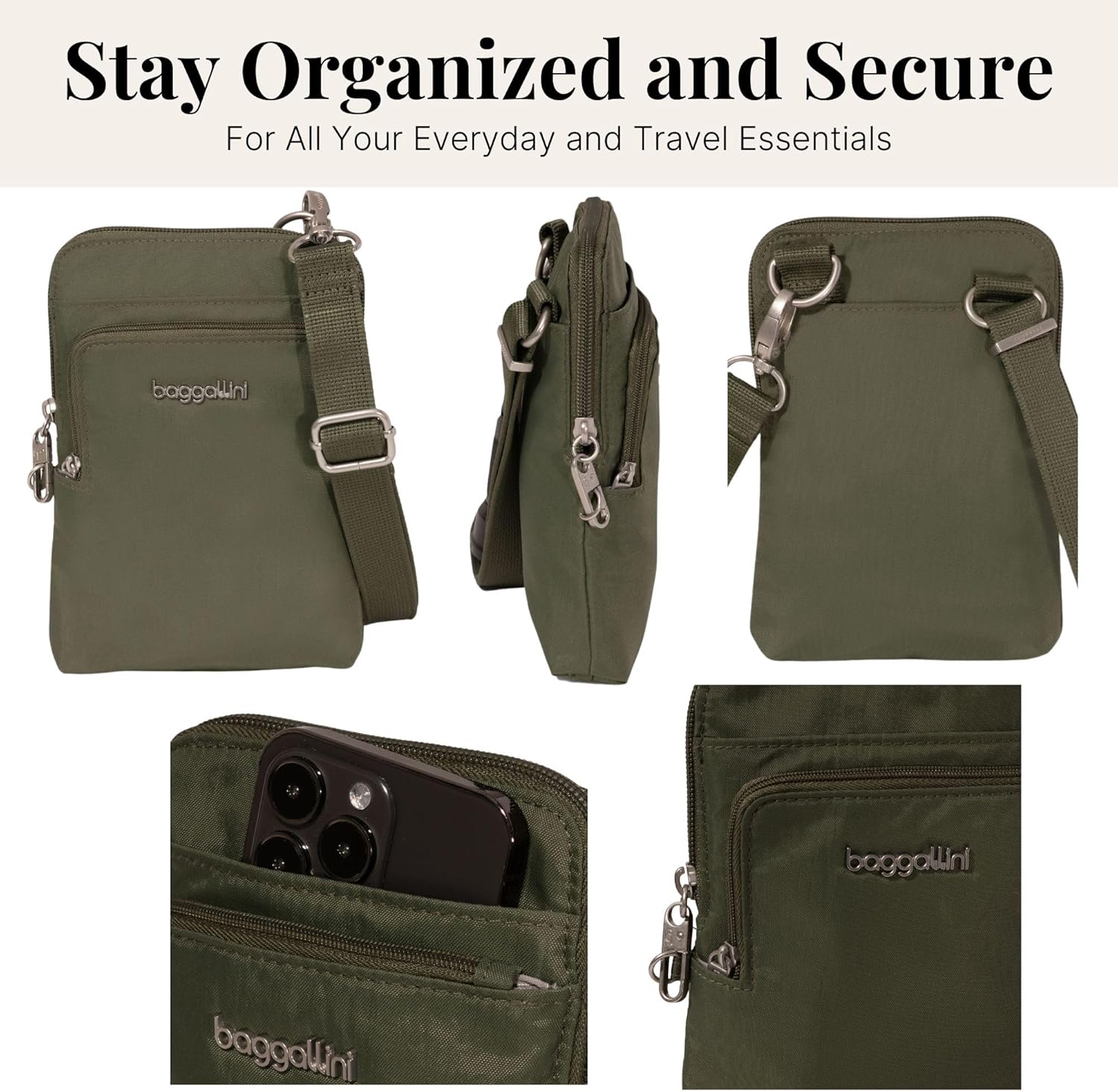 Baggallini Women's Securtex Anti-theft Activity Crossbody Bag