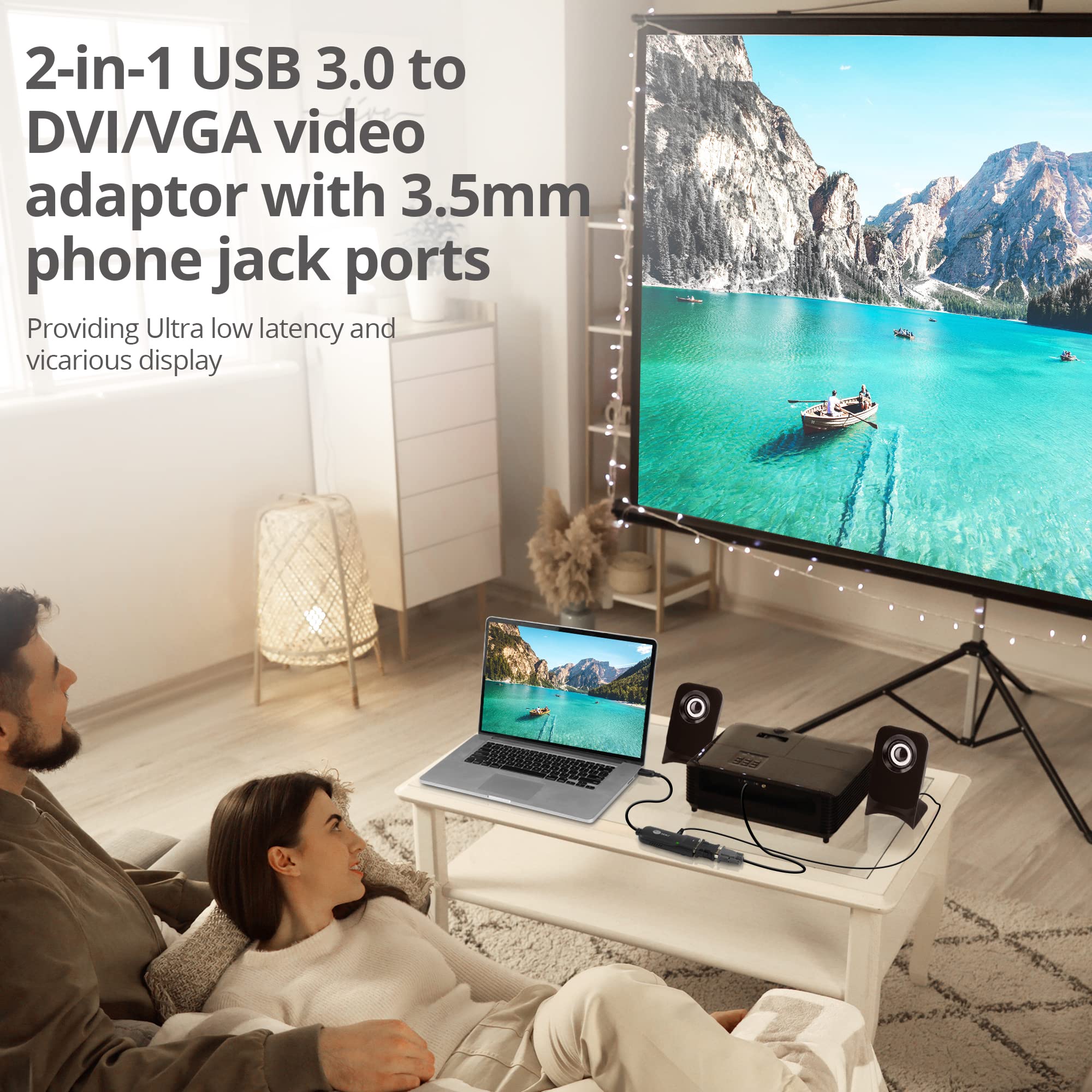 SIIG Adattatore da USB 3.0 a DVI e VGA, 2048 x 1152, JU-DV0112-S3