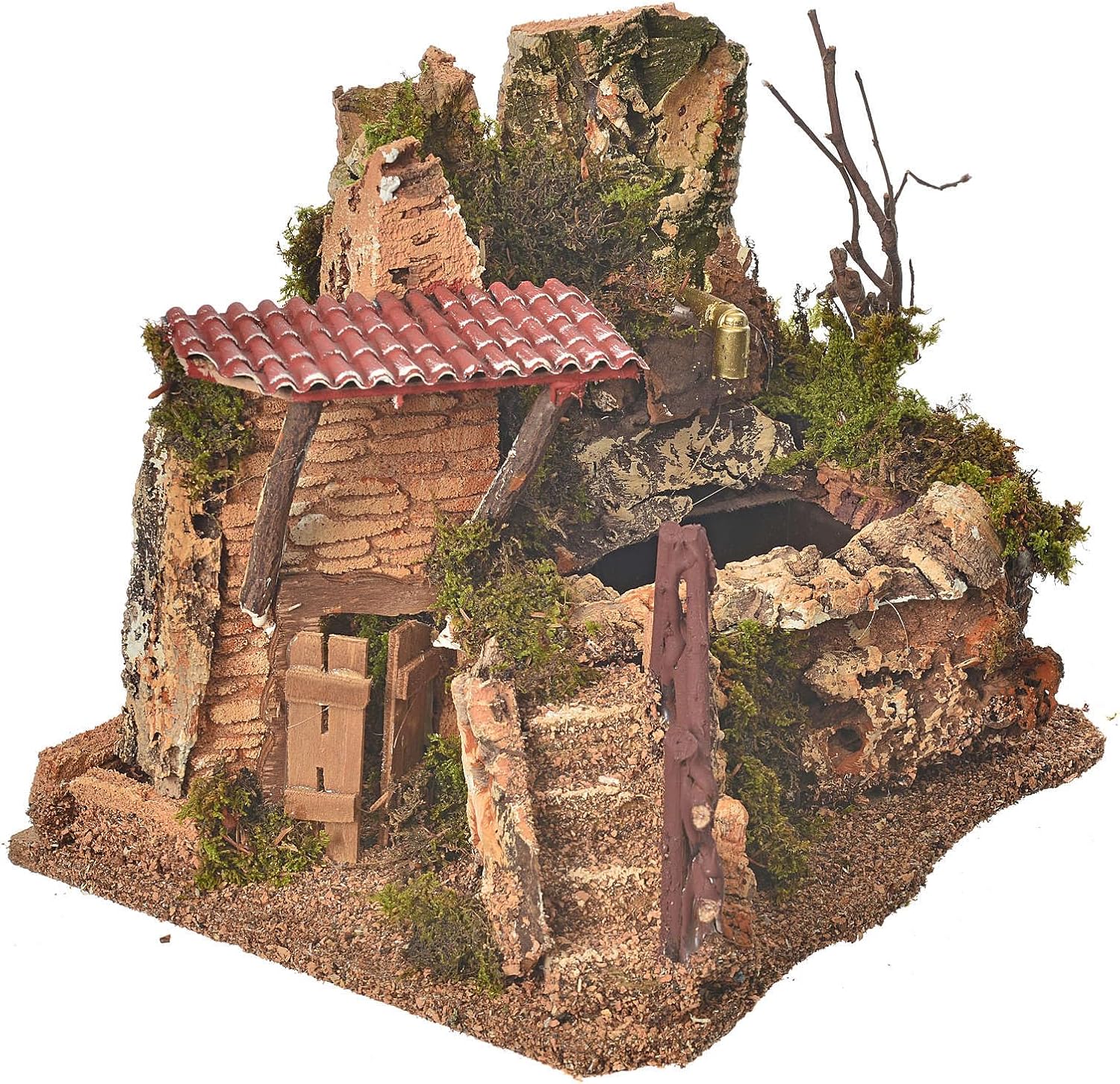 Holyart Nativity Fountain in The Rocks with House, Setting