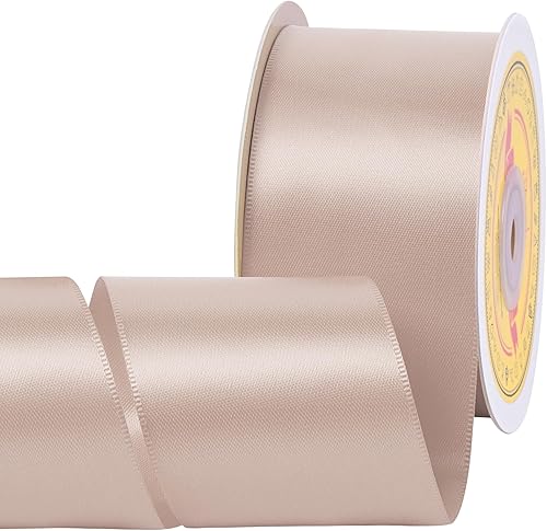 Miniatura 298 de Cinta de satén verde esmeralda de doble cara de 1-1/2 pulgadas x 50 yardas, cinta de poliéster verde esmeralda para envolver regalos, muy adecuada