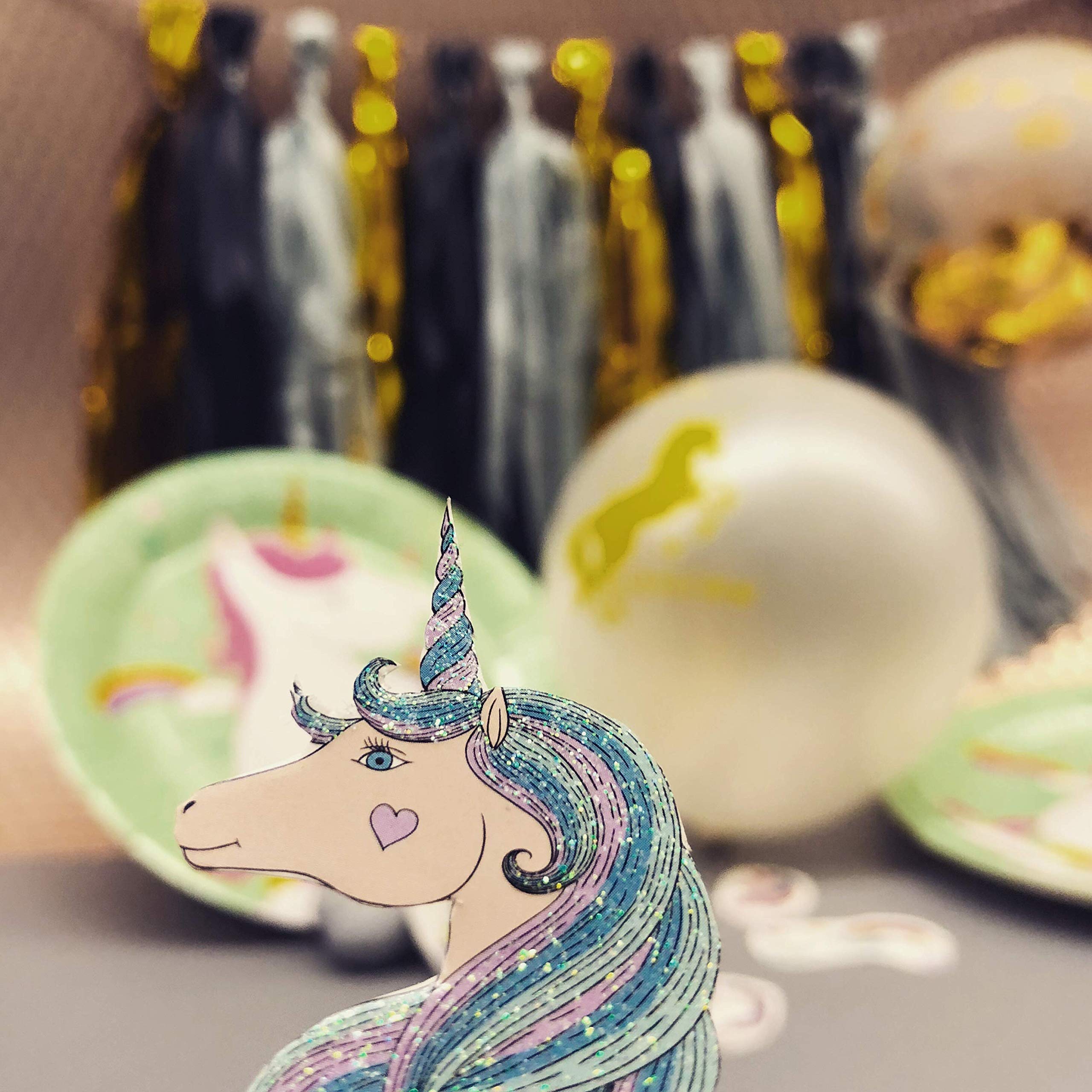 Oblique Unique Einhorn Konfetti Luftballon Set – 15 Stück, Rosa & Weiß, 25-30 Cm, Für Geburtstag & Party