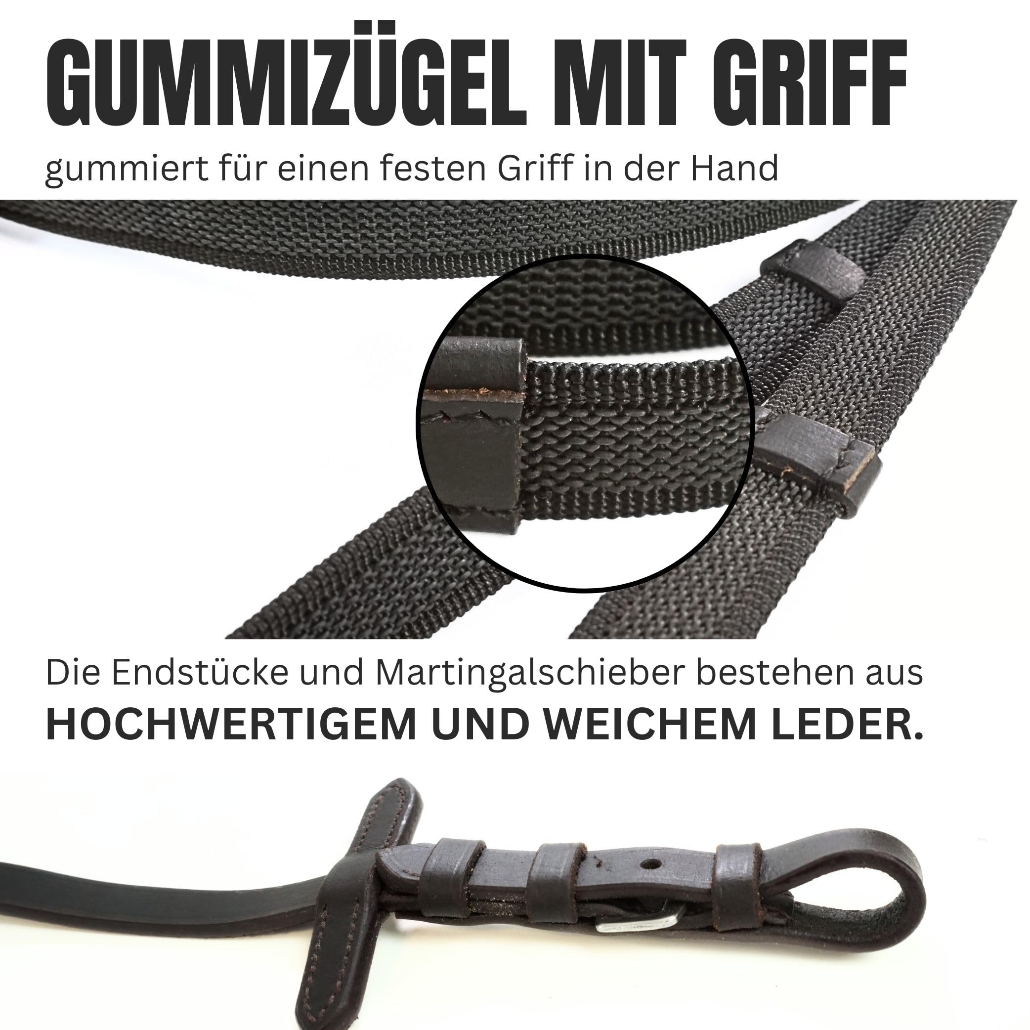 Pferdelinis Trensen gommati durevoli nero marrone 18 mm 2,9 m
