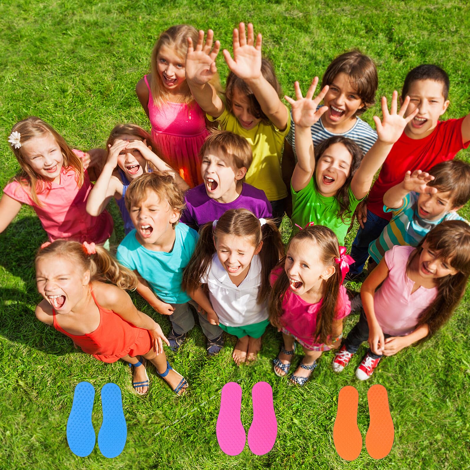 6 Paires de Marqueurs D’Entraînement de Football en Caoutchouc, Empreintes pour Tapis Sensoriels Garçon et Filles, Jeu Extérieur Portable