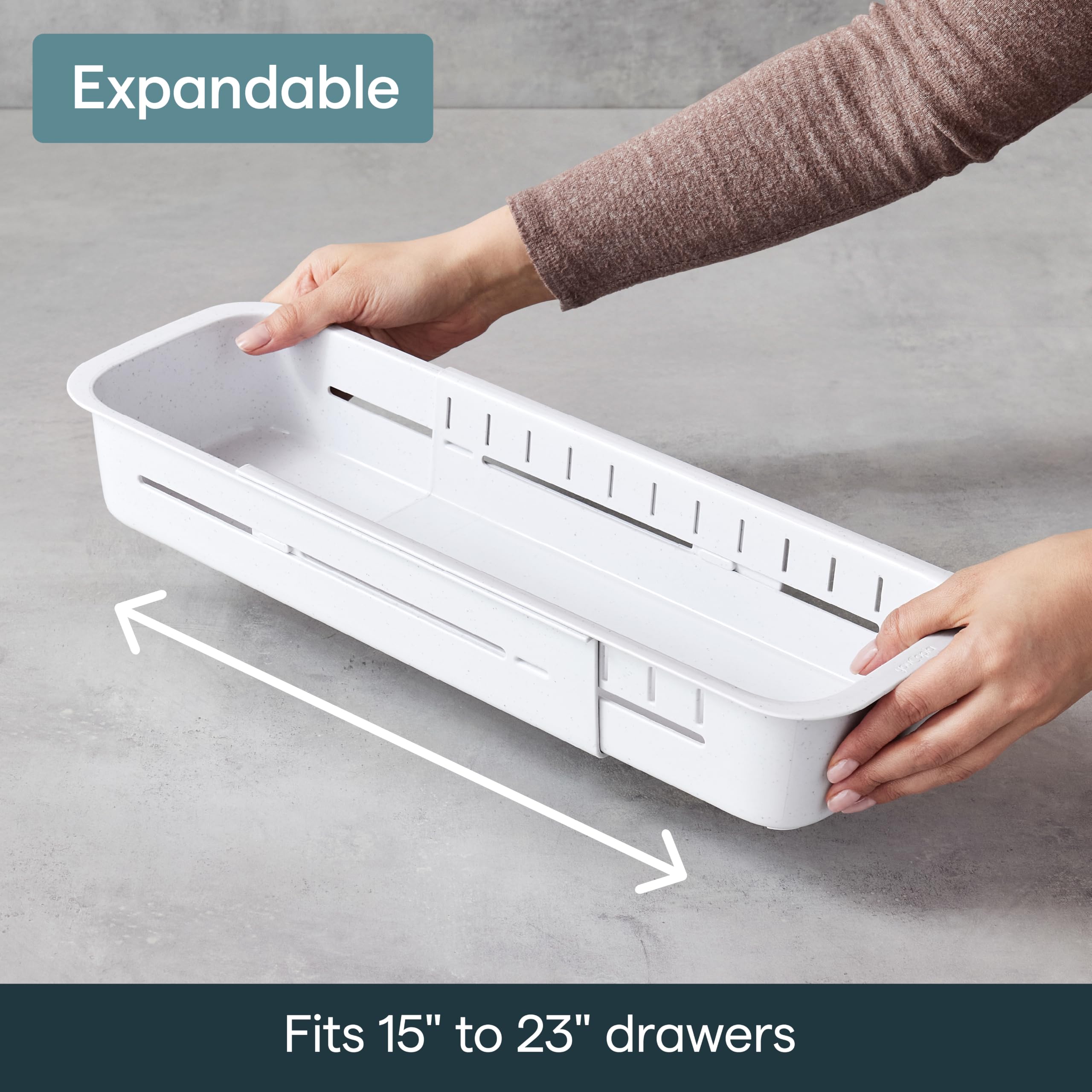 Best Deep Drawer Organizer Picks for 2026 2 YouCopia DrawerFit Sliding Drawer Sorter, Adjustable Drawer Organizer — product photo